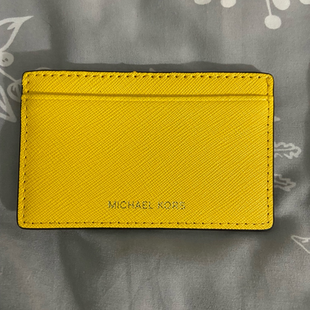 Michael Kors Yellow Saffiano Leather Card Holder